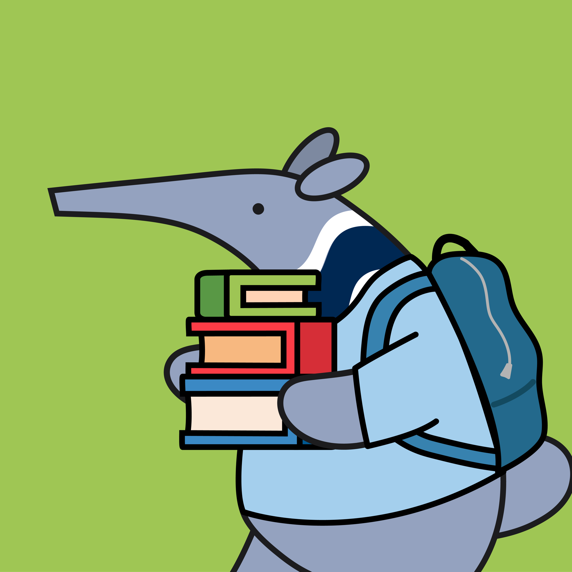 Student Anteater carrying books