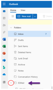 ES Mail folder in Outlook